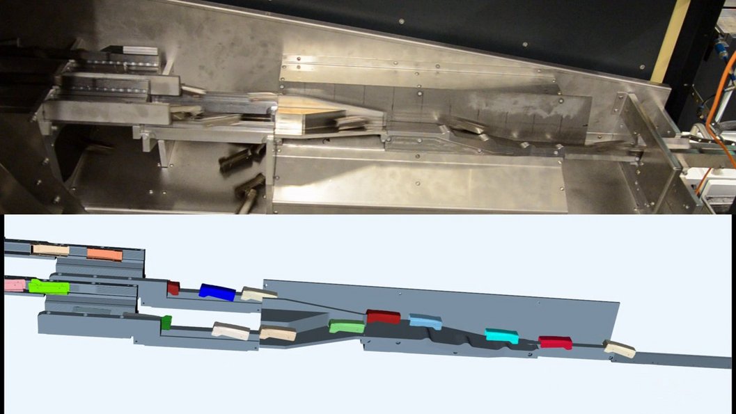 Image of the simulation and an actual baffle